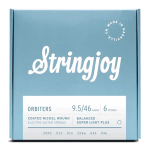 Stringjoy Orbiters | Balanced Super Light Plus Gauge (9.5-46) Coated Nickel Wound Electric Guitar Strings