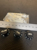 CE Distribution P-K522 Stratocaster Knob Set - Volume / Tone / Tone Black